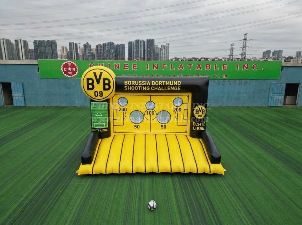 T11-7080 Borussia Dortmund Theme Inflatable Football Shoot Out Game