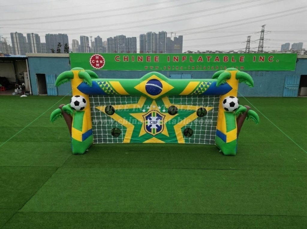 T11-7090 Brazil National Team Theme Inflatable Football Shoot Out Game