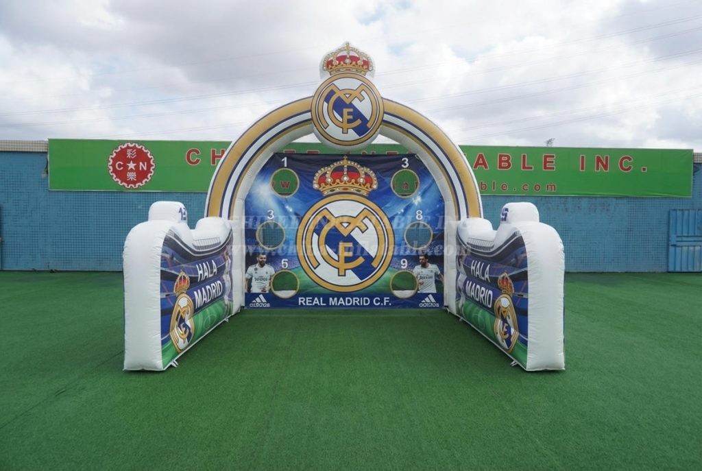 T11-7234 Real Madrid Theme Inflatable Football Shoot Out Game