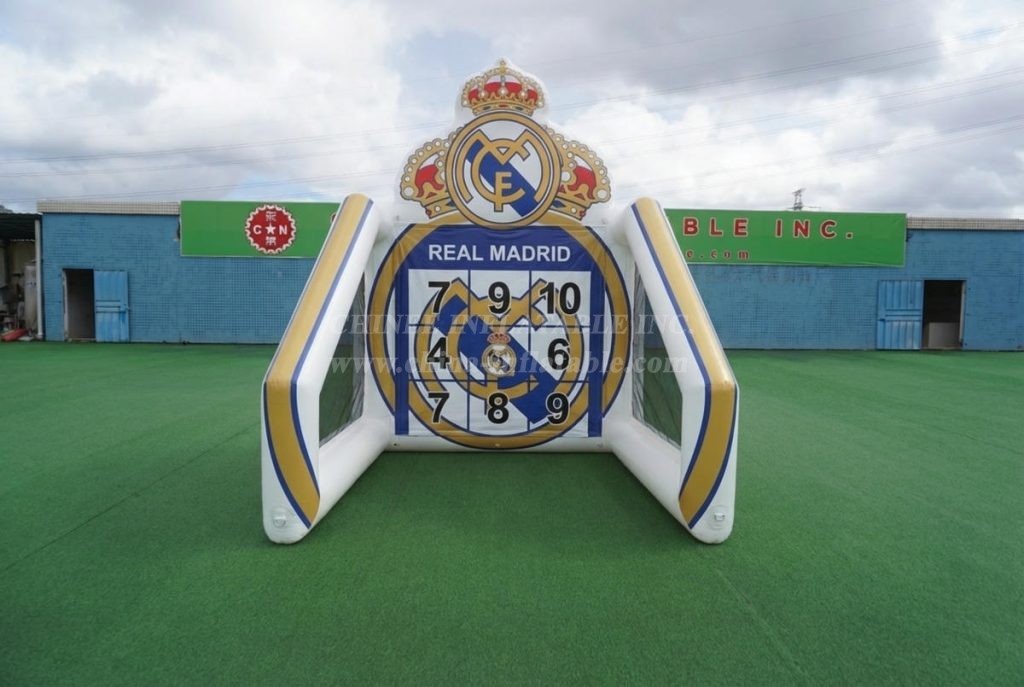 T11-7235 Real Madrid Theme Inflatable Football Shoot Out Game