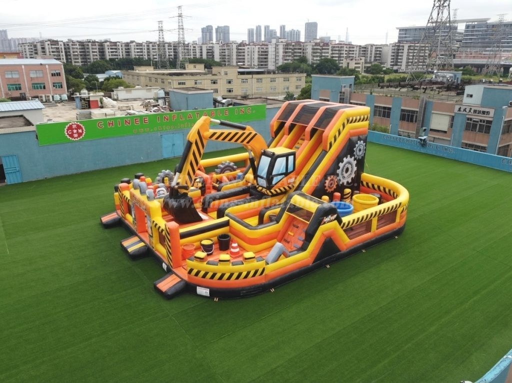 T6-6829 Excavator Theme Inflatable Playground