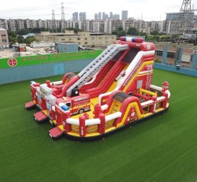 T6-6834 Firetruck Theme Inflatable Playground
