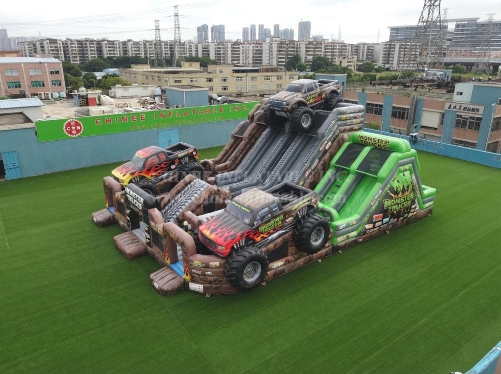 T6-6854 Monster Trucks Theme Inflatable Playground