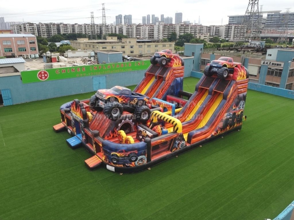 T6-6857 Monster Trucks Theme Inflatable Playground