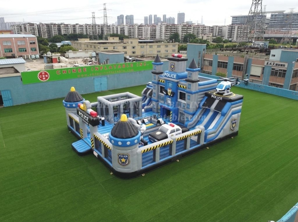 T6-6860 Police Station Theme Inflatable Playground