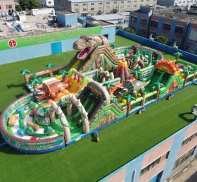 CR2-491 Dinosaur Theme Ginat Inflatable Obstacle Courses Challenging Run