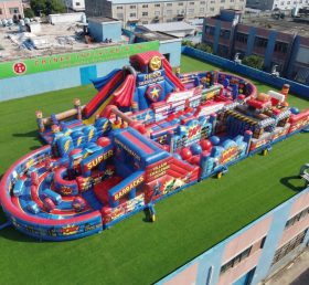 CR2-521 Superhero Theme Ginat Inflatable Obstacle Courses Challenging Run