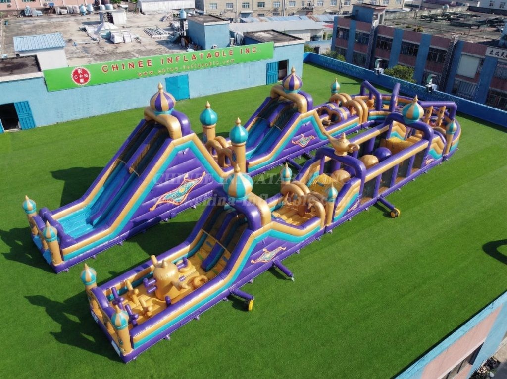 CR2-533 Aladdin Theme Giant Inflatable Obstacle Courses Challenging Run