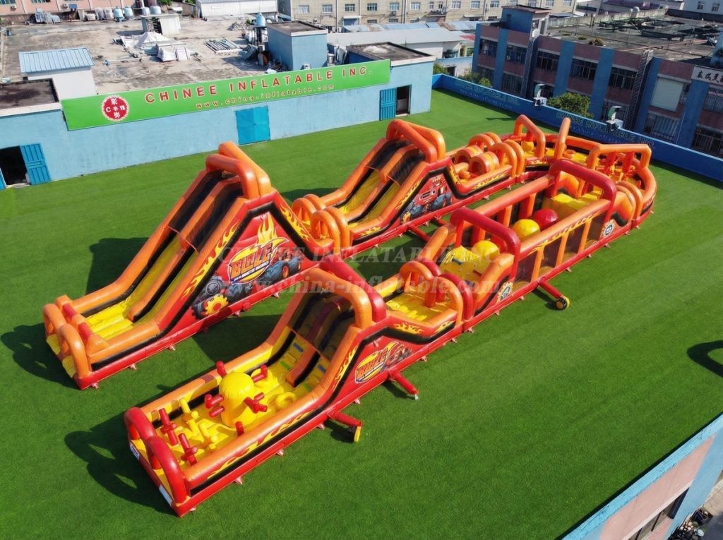CR2-542 Blaze Monster Theme Giant Inflatable Obstacle Courses Challenging Run