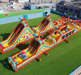 CR2-547 Clown Theme Giant Inflatable Obstacle Courses Challenging Run