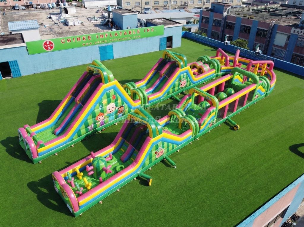 CR2-548 Cocomelon Theme Giant Inflatable Obstacle Courses Challenging Run