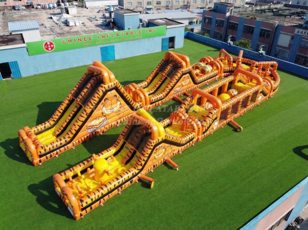 CR2-557 Garfield Theme Giant Inflatable Obstacle Courses Challenging Run