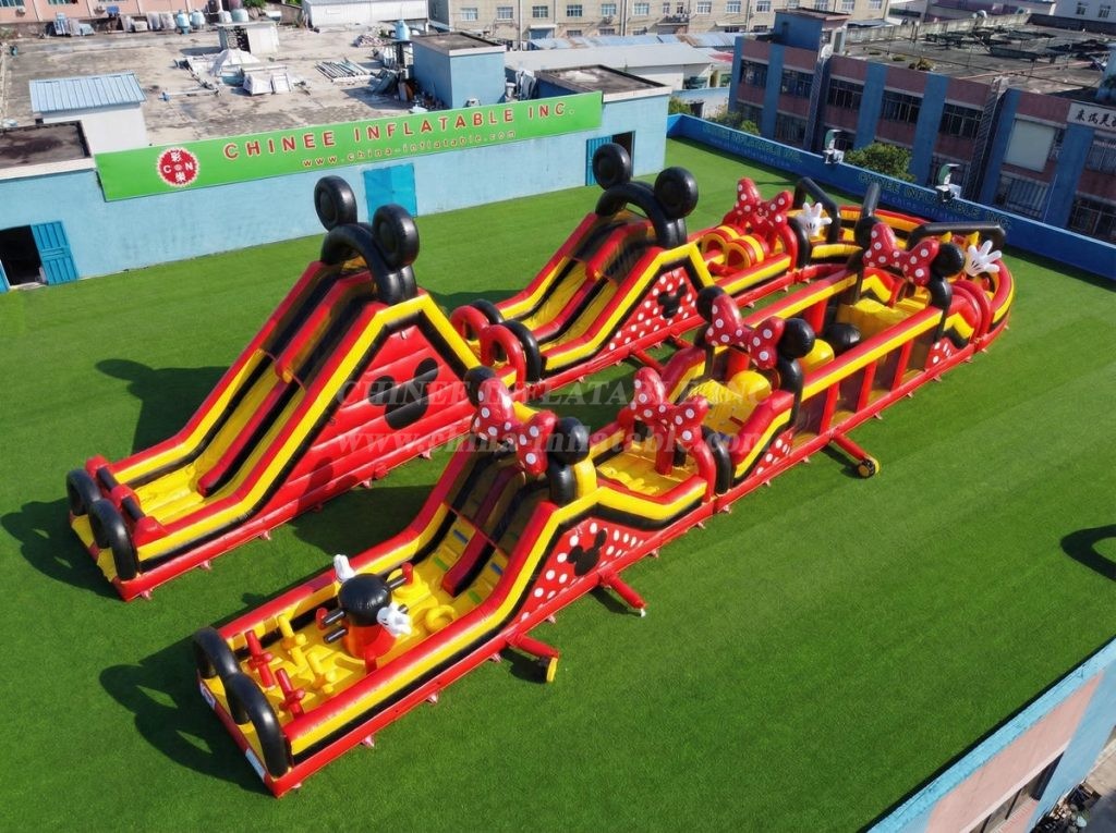 CR2-568 Mickey & Minnie Theme Giant Inflatable Obstacle Courses Challenging Run