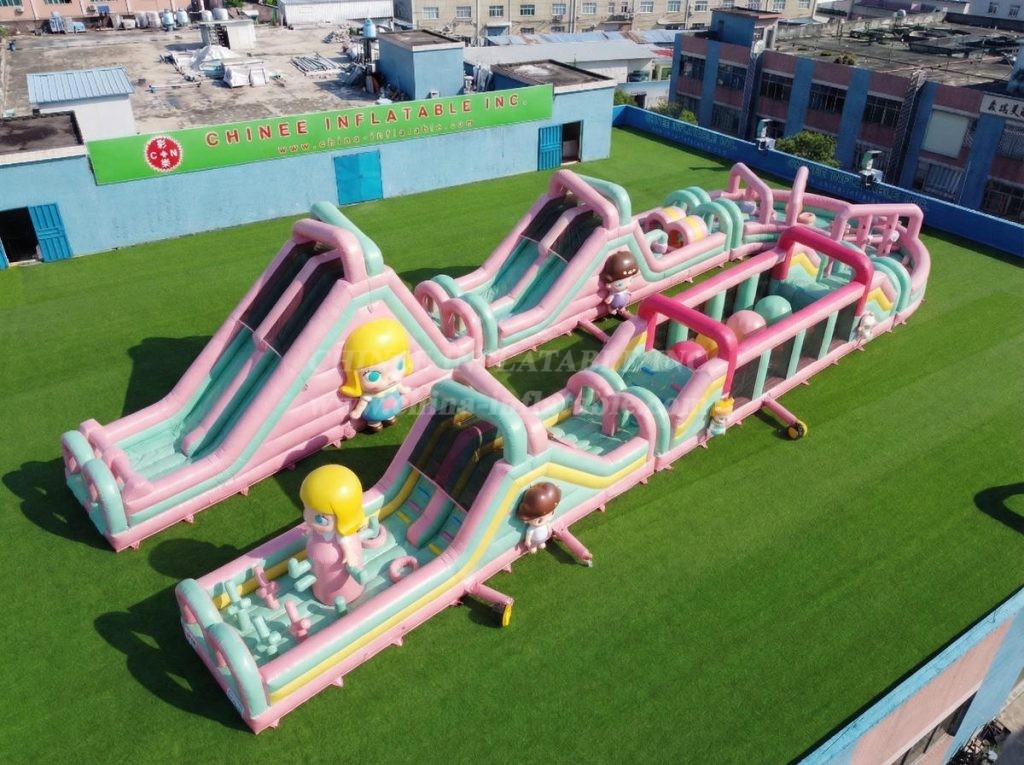 CR2-582 Pop Mart Theme Giant Inflatable Obstacle Courses Challenging Run