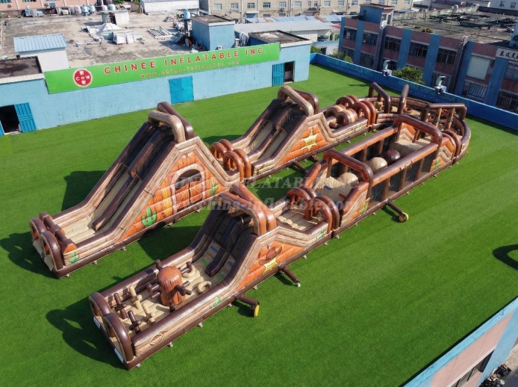 CR2-612 Wild West Theme Giant Inflatable Obstacle Courses Challenging Run