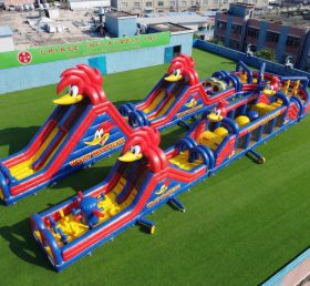 CR2-615 Woody Woodpecker Theme Giant Inflatable Obstacle Courses Challenging Run