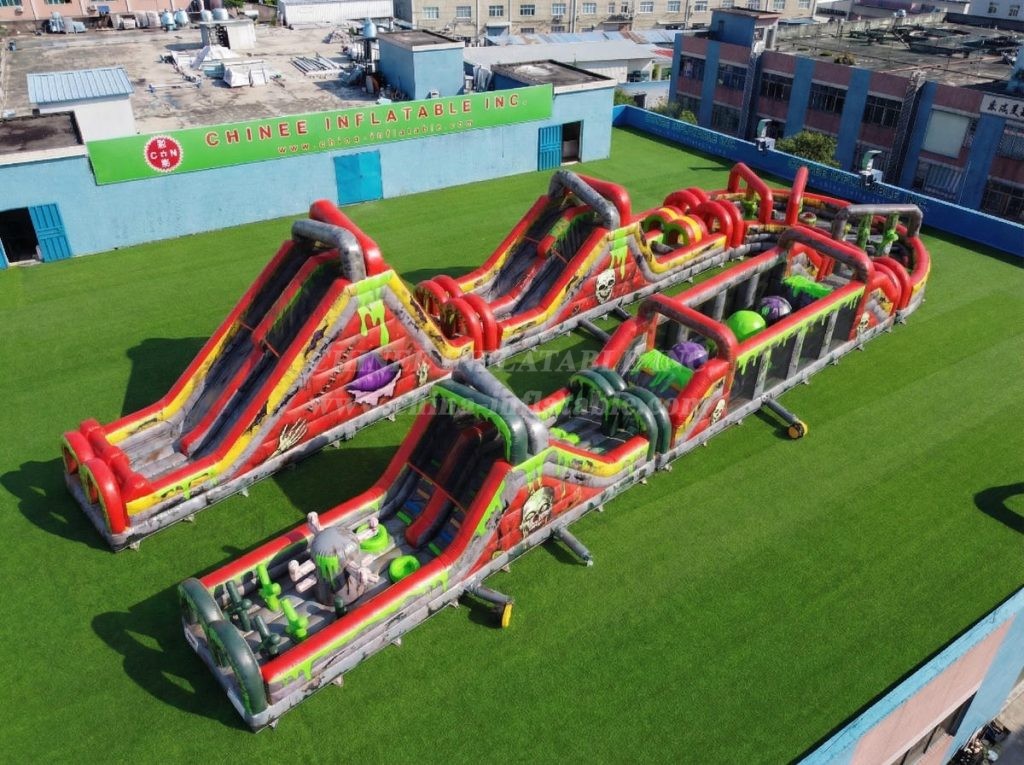 CR2-616 Zombie Theme Giant Inflatable Obstacle Courses Challenging Run