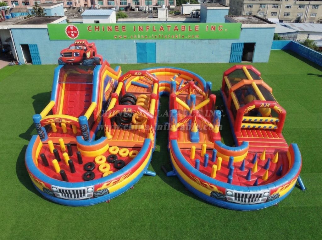 CR2-713 Blaze Monster Theme Ginat Inflatable Obstacle Courses Challenging Run