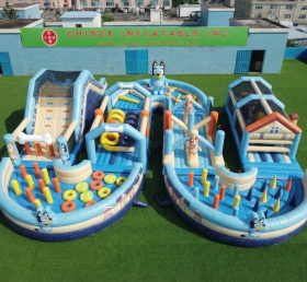 CR2-714 Bluey Theme Ginat Inflatable Obstacle Courses Challenging Run