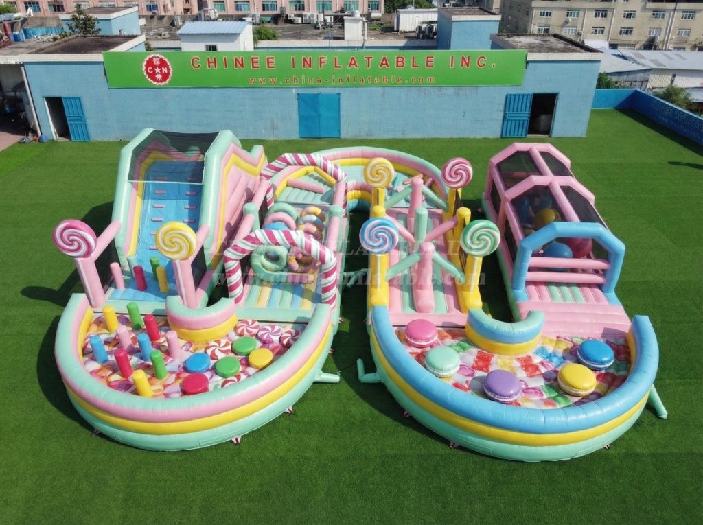 CR2-716 Candy Theme Ginat Inflatable Obstacle Courses Challenging Run