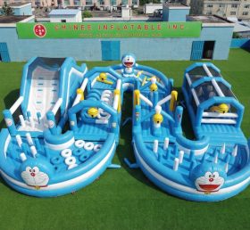 CR2-722 Doraemon Theme Ginat Inflatable Obstacle Courses Challenging Run