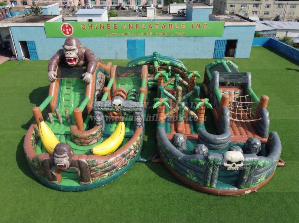 CR2-731 King Kong Theme Ginat Inflatable Obstacle Courses Challenging Run