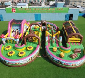 CR2-736 Masha And The Bear Theme Ginat Inflatable Obstacle Courses Challenging Run