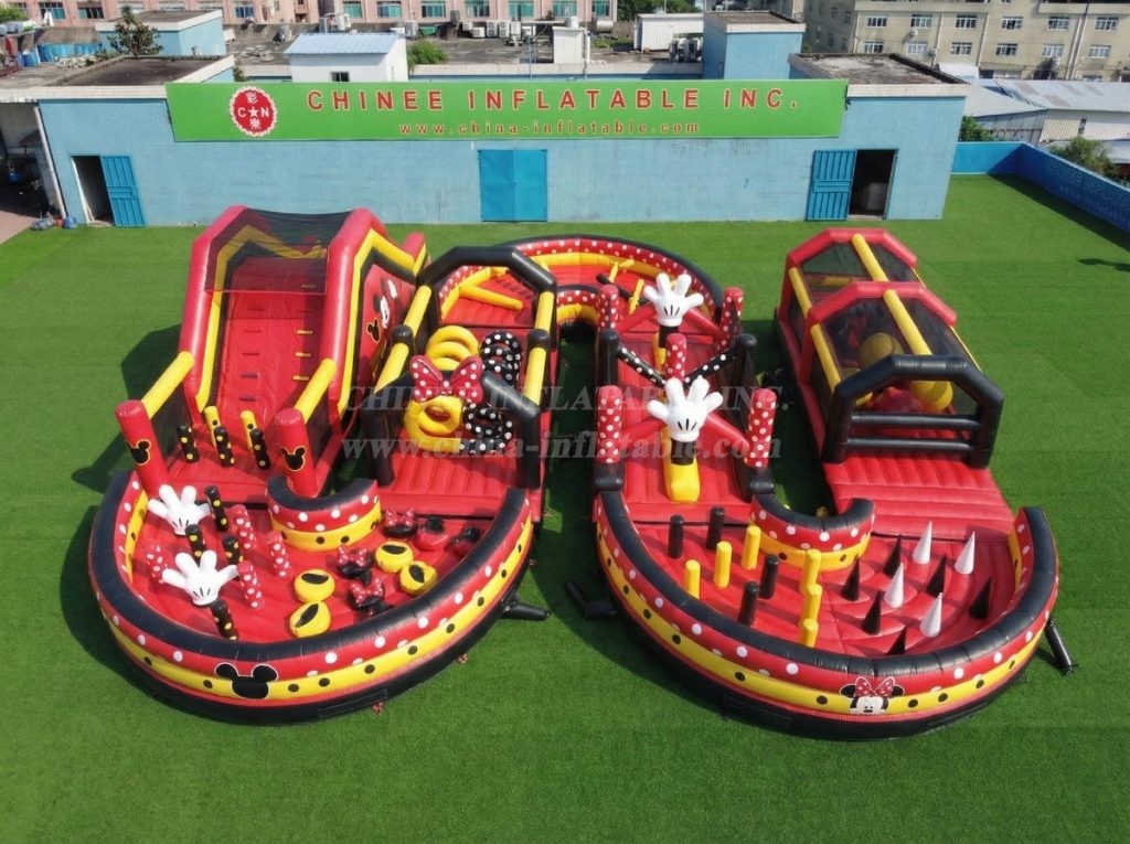 CR2-738 Mickey & Minnie Theme Ginat Inflatable Obstacle Courses Challenging Run