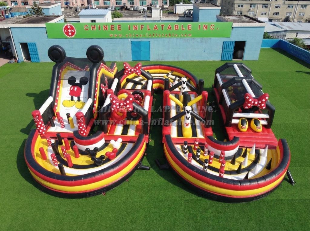 CR2-739 Mickey & Minnie Theme Ginat Inflatable Obstacle Courses Challenging Run