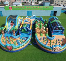CR2-741 Moana Theme Ginat Inflatable Obstacle Courses Challenging Run
