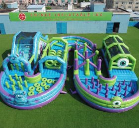 CR2-742 Monsters Inc Theme Ginat Inflatable Obstacle Courses Challenging Run