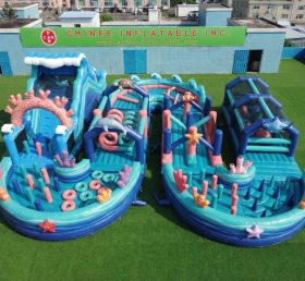 CR2-745 Ocean Theme Ginat Inflatable Obstacle Courses Challenging Run