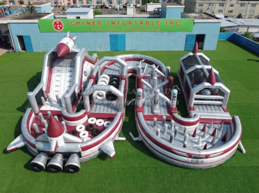 CR2-750 Rocket Theme Ginat Inflatable Obstacle Courses Challenging Run