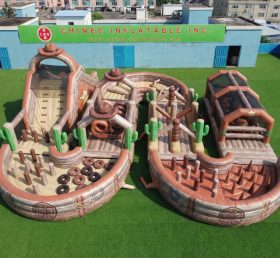 CR2-771 Wild West Theme Ginat Inflatable Obstacle Courses Challenging Run