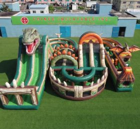 CR2-790 Dinosaur Theme Giant Inflatable Obstacle Courses Challenging Run