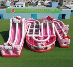 CR2-800 Hello Kitty Theme Giant Inflatable Obstacle Courses Challenging Run