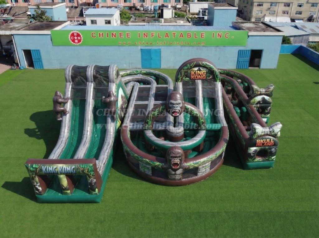 CR2-804 King Kong Theme Giant Inflatable Obstacle Courses Challenging Run