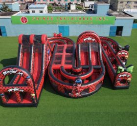 CR2-812 Miraculous Ladybug Theme Giant Inflatable Obstacle Courses Challenging Run