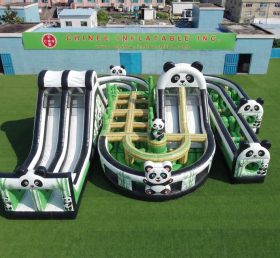 CR2-819 Panda Theme Giant Inflatable Obstacle Courses Challenging Run