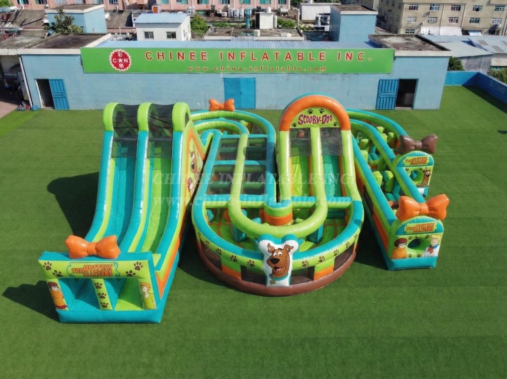 CR2-829 Scooby-Doo Theme Giant Inflatable Obstacle Courses Challenging Run