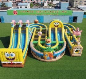 CR2-835 SpongeBob Theme Giant Inflatable Obstacle Courses Challenging Run