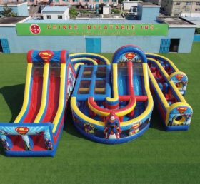 CR2-839 Superman Theme Giant Inflatable Obstacle Courses Challenging Run