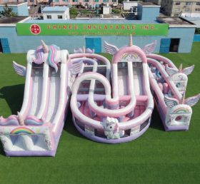 CR2-851 Unicorn Theme Giant Inflatable Obstacle Courses Challenging Run