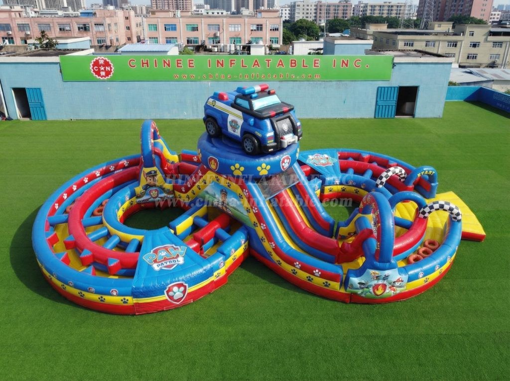 CR2-960 Paw Patrol Theme Ginat Inflatable Obstacle Courses Challenging Run