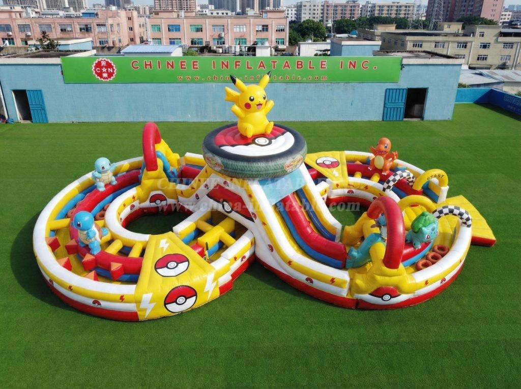 CR2-964 Pokemon Theme Ginat Inflatable Obstacle Courses Challenging Run