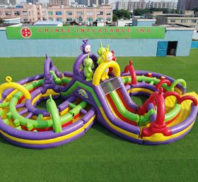 CR2-979 Teletubbies Theme Ginat Inflatable Obstacle Courses Challenging Run