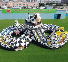 CR2-987 Cow Theme Ginat Inflatable Obstacle Courses Challenging Run