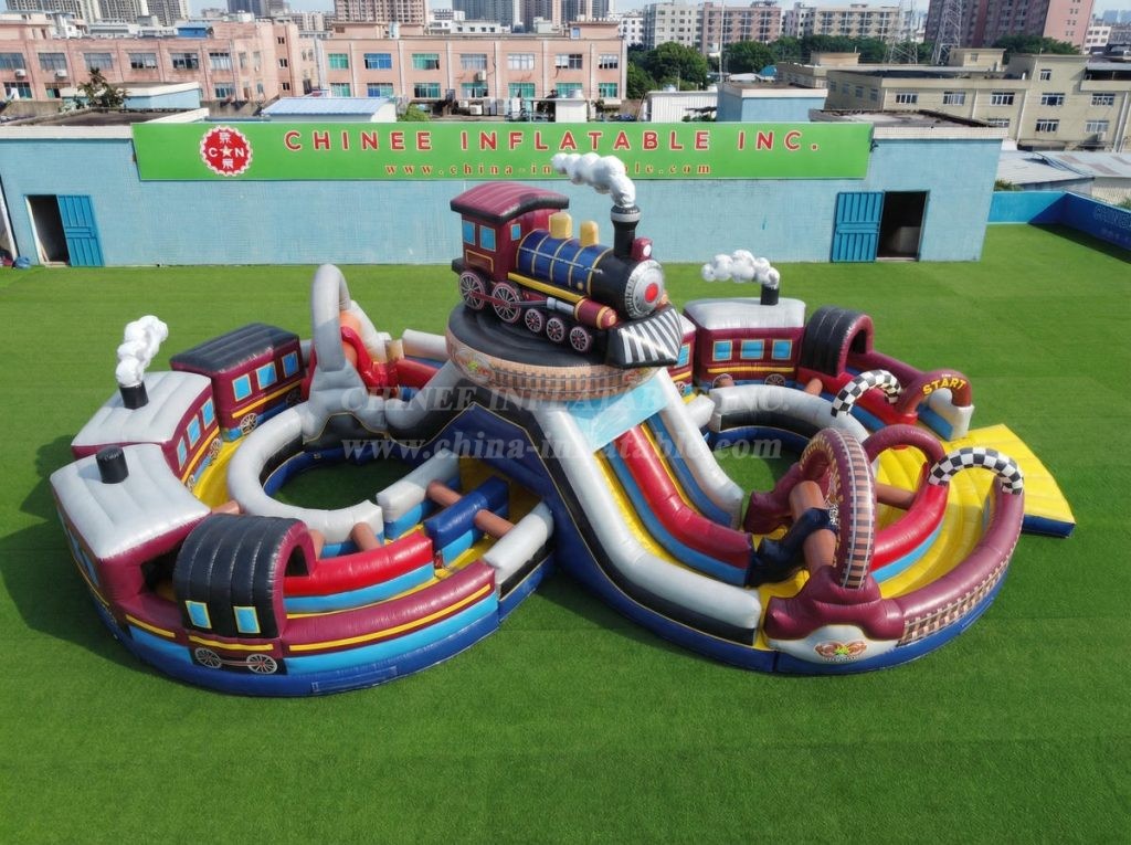 CR2-999 Train Theme Ginat Inflatable Obstacle Courses Challenging Run