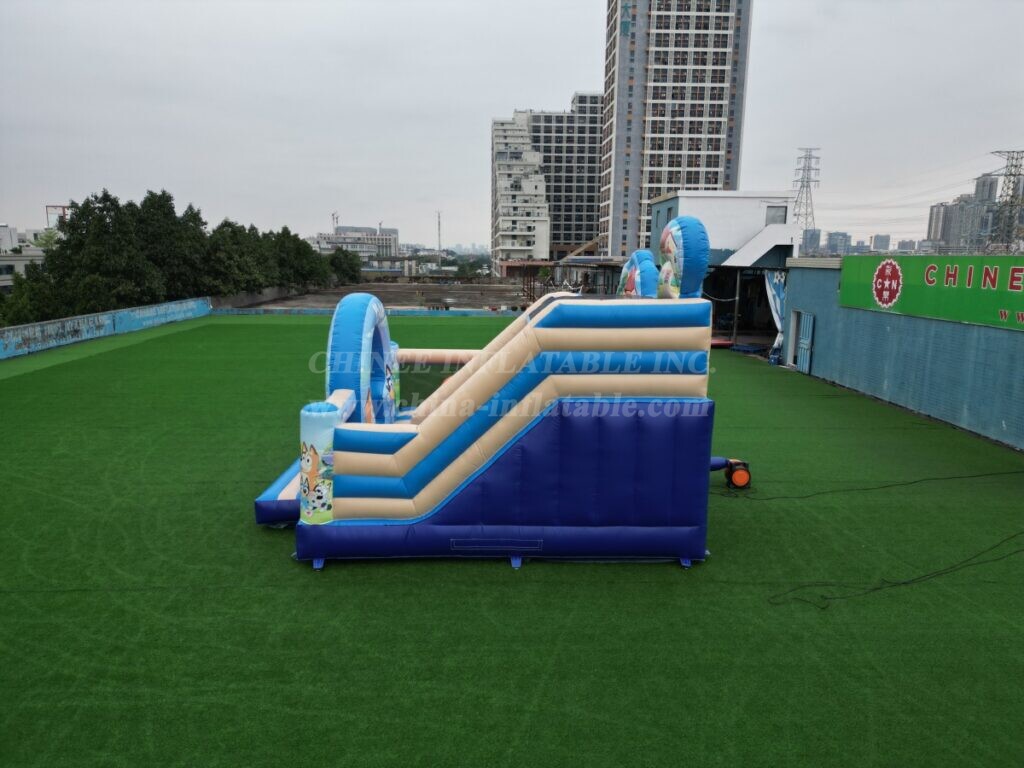 T2-8867 Bluey Theme Bouncy Castle With Slide