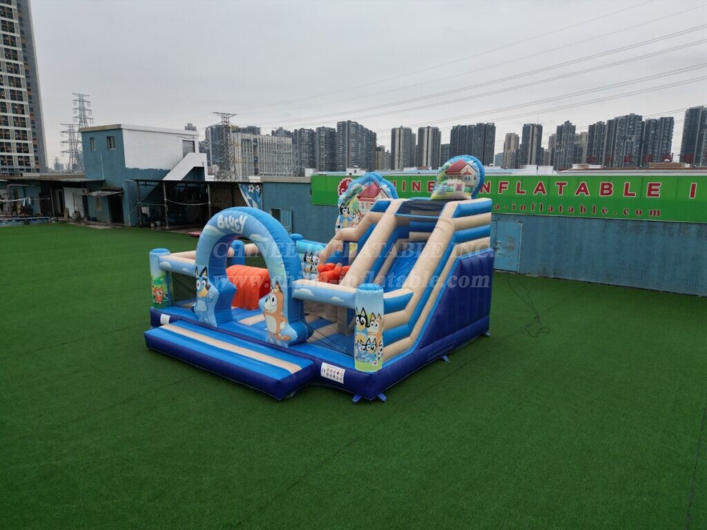 T2-8867 Bluey Theme Bouncy Castle With Slide